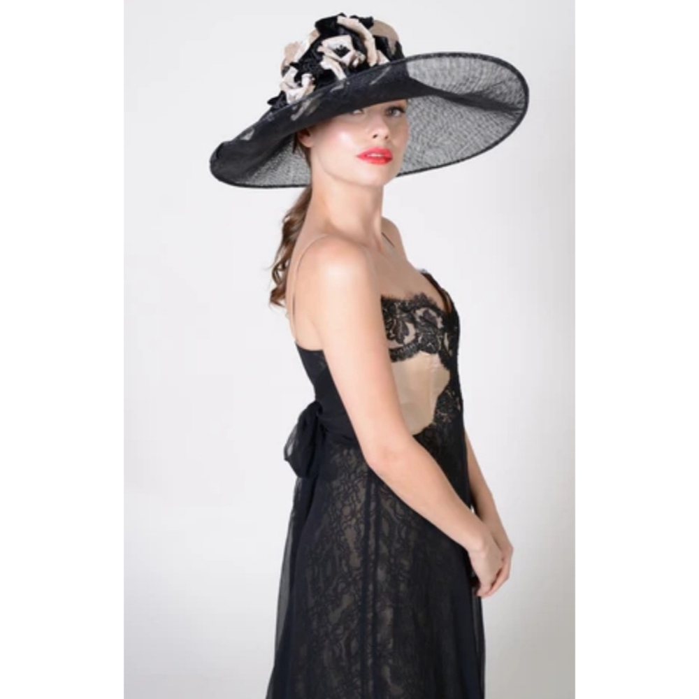 Elie Tahari silk chiffon and lace Y2K vintage-inspired dress - Picture 2 of 12